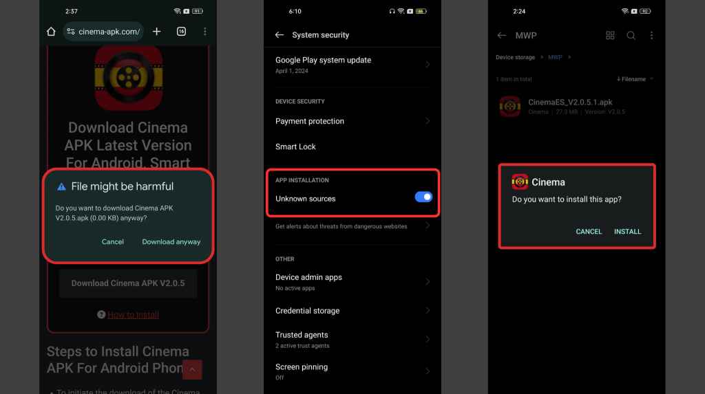 Install Cinema APK For Android Phones